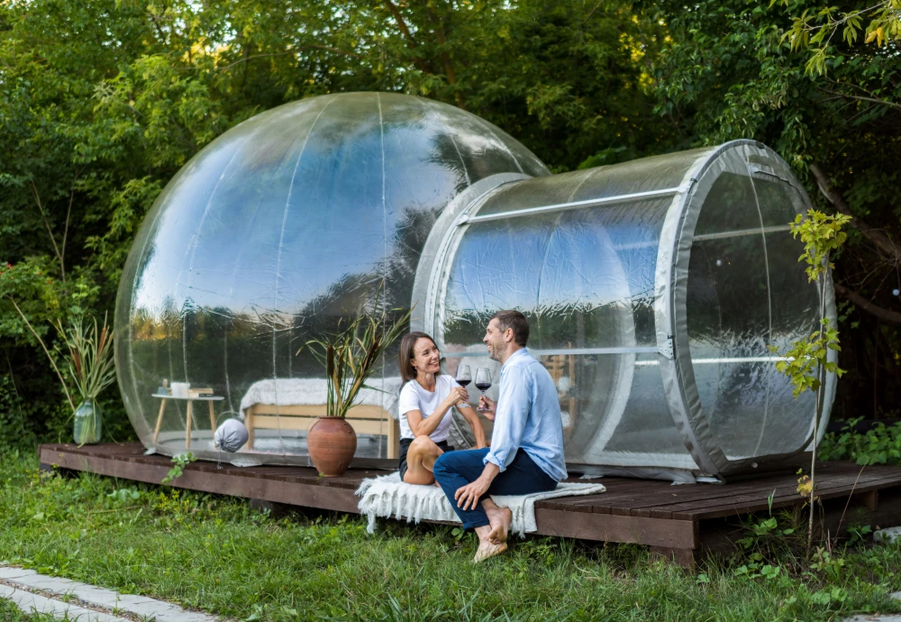 camping in bubble tent